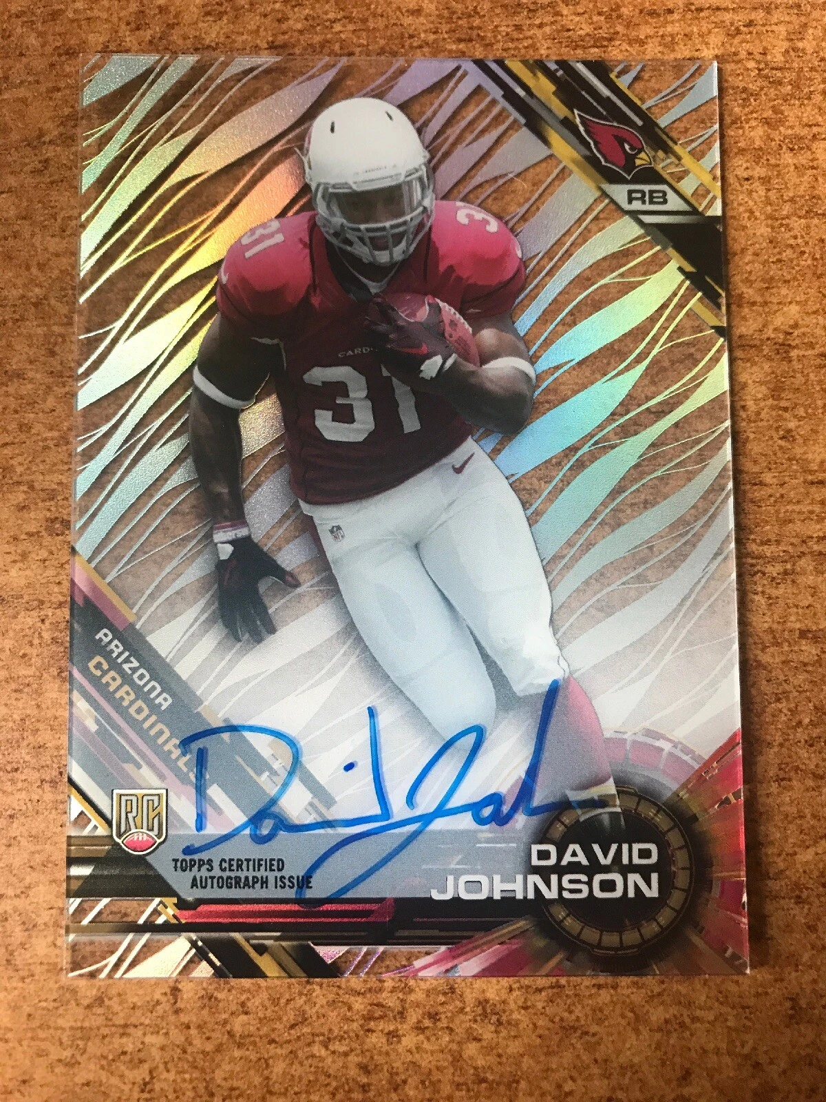 2015 David Johnson Auto Autograph Rookie RC Topps High Tek Cardinals Nm-Mint
