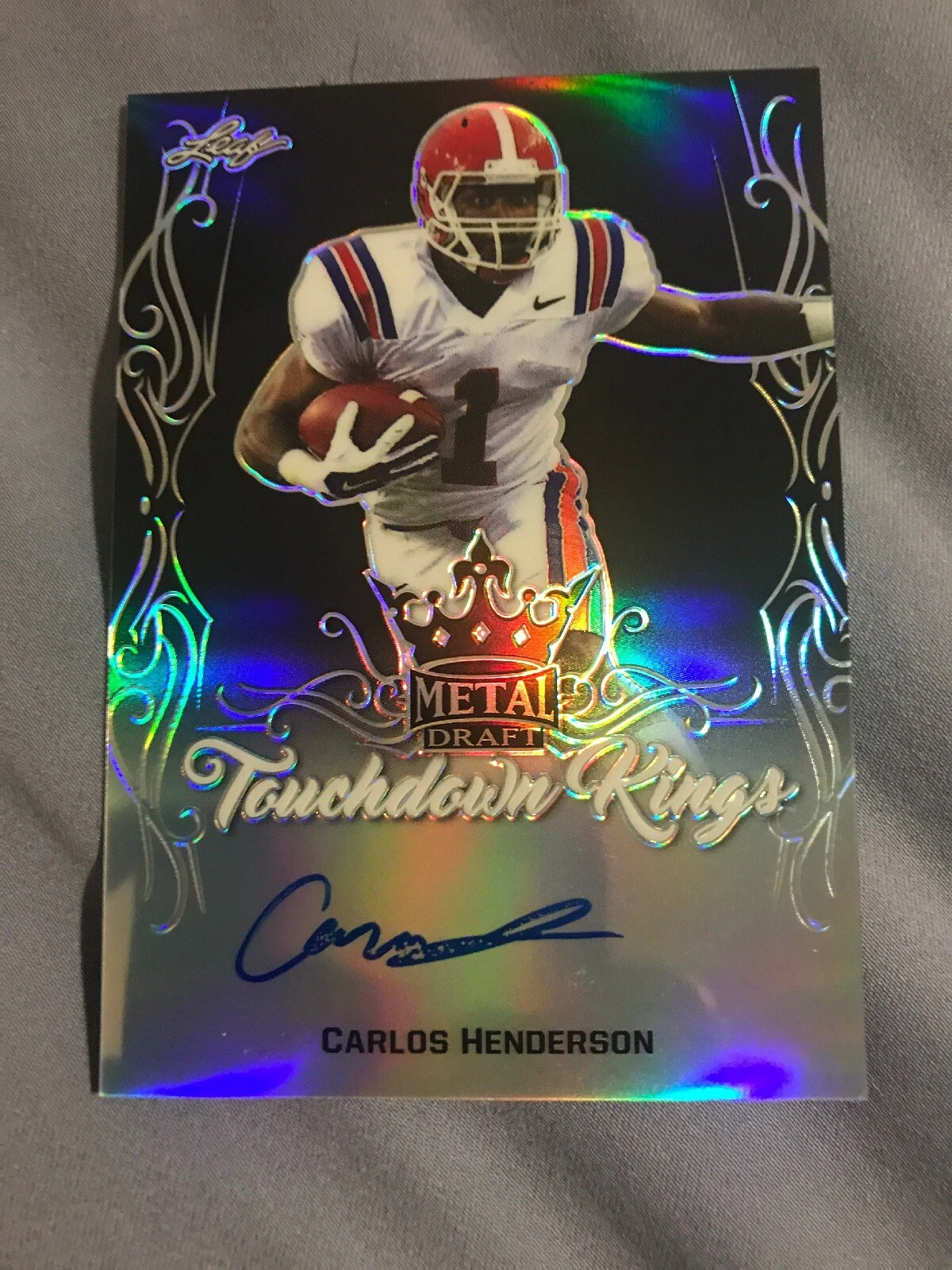 2017 LEAF METAL DRAFT TOUCHDOWN KINGS BLACK #TKCH1 CARLOS HENDERSON #2/10 SSP
