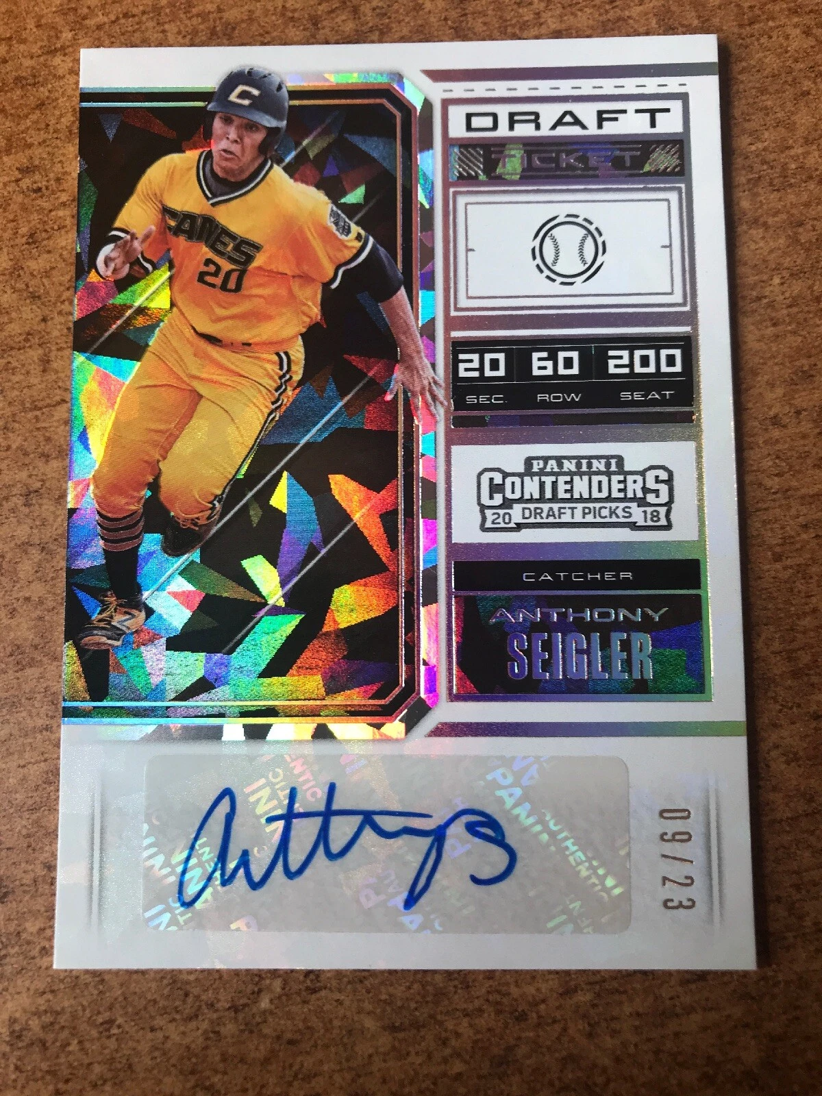 2018 Panini Contenders Anthony Seigler Cracked Ice Auto RC #9/23 NY Yankees
