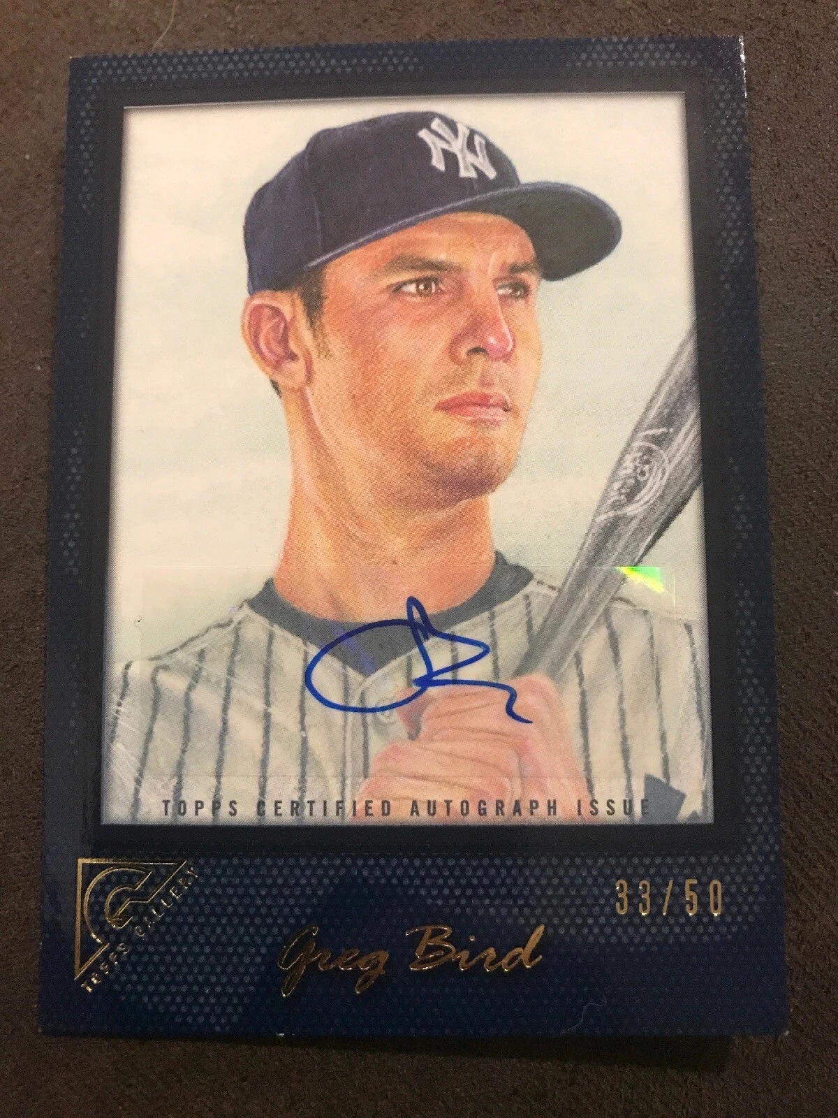 GREG BIRD 2018 TOPPS GALLERY BLUE ARTIST PROOF AUTO AUTOGRAPH #'D 33/50
