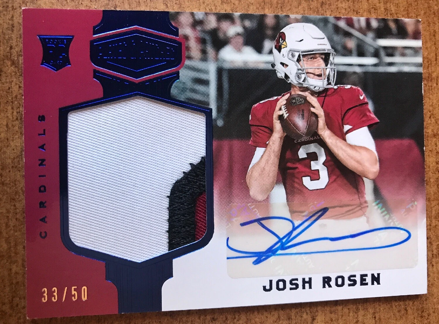 2018 Plates & Patches #/50 Blue Josh Rosen RPA RC Rookie AUTO AUTOGRAPH JERSEY
