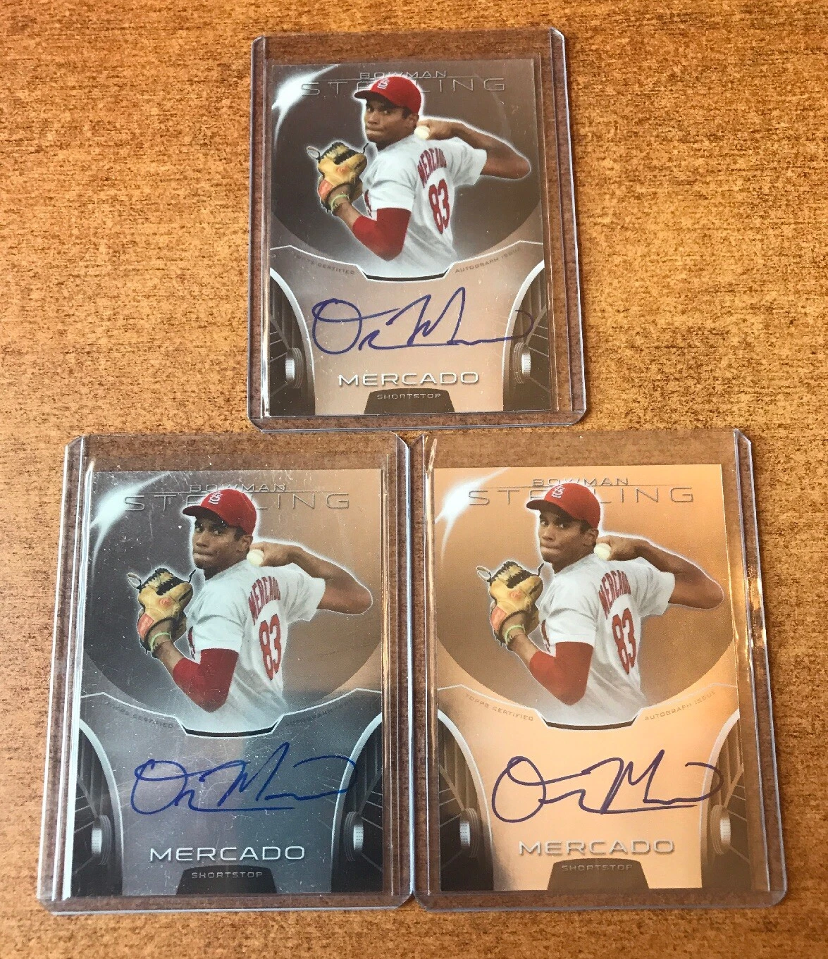 2013 Bowman Sterling Prospects Oscar Mercado On Card Auto
