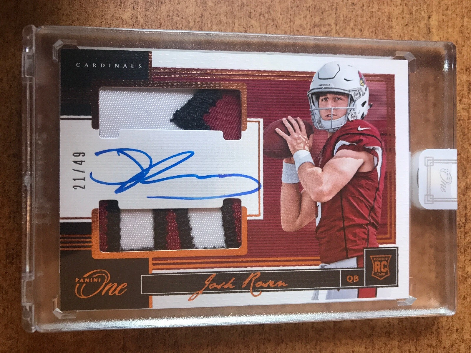 2018 Panini One Football Josh Rosen Encased Dual Patch Autograph Rookie # 21/49
