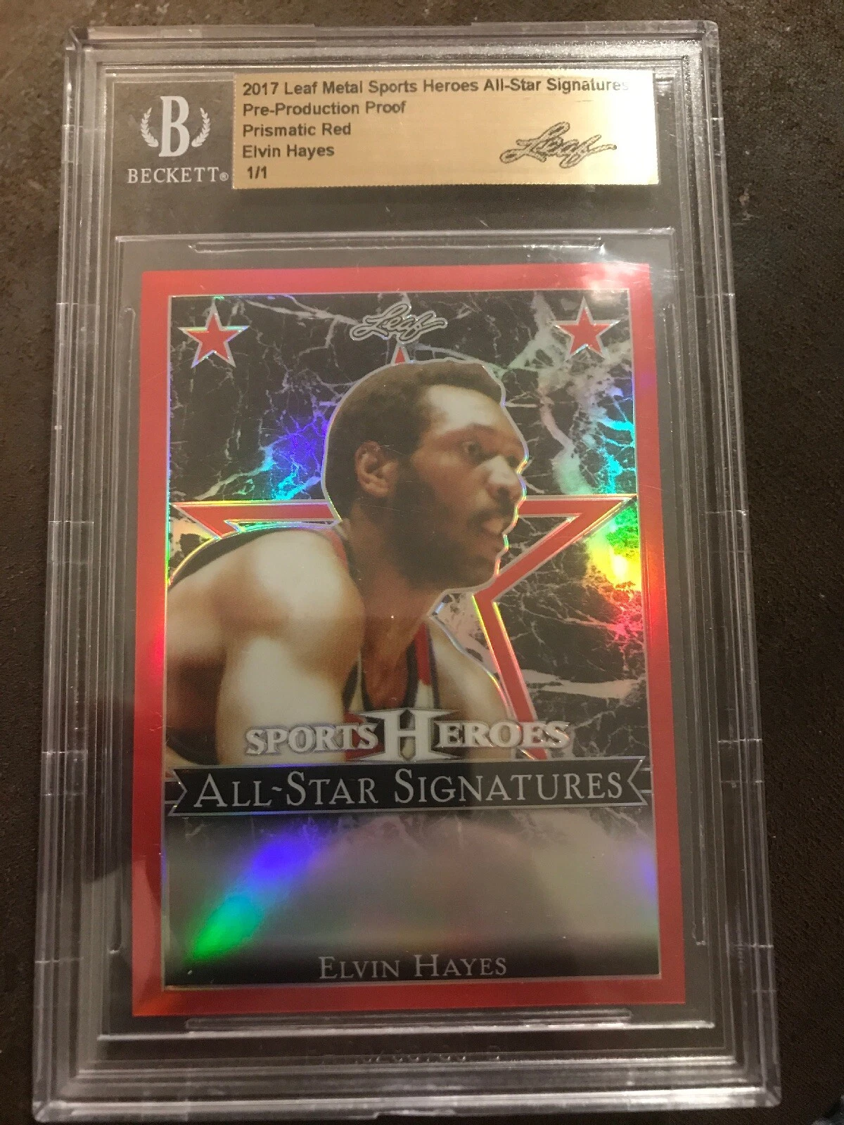 2017 Leaf Metal Pre-Production Proof Prismatic RED Elvin Hayes BGS 1/1
