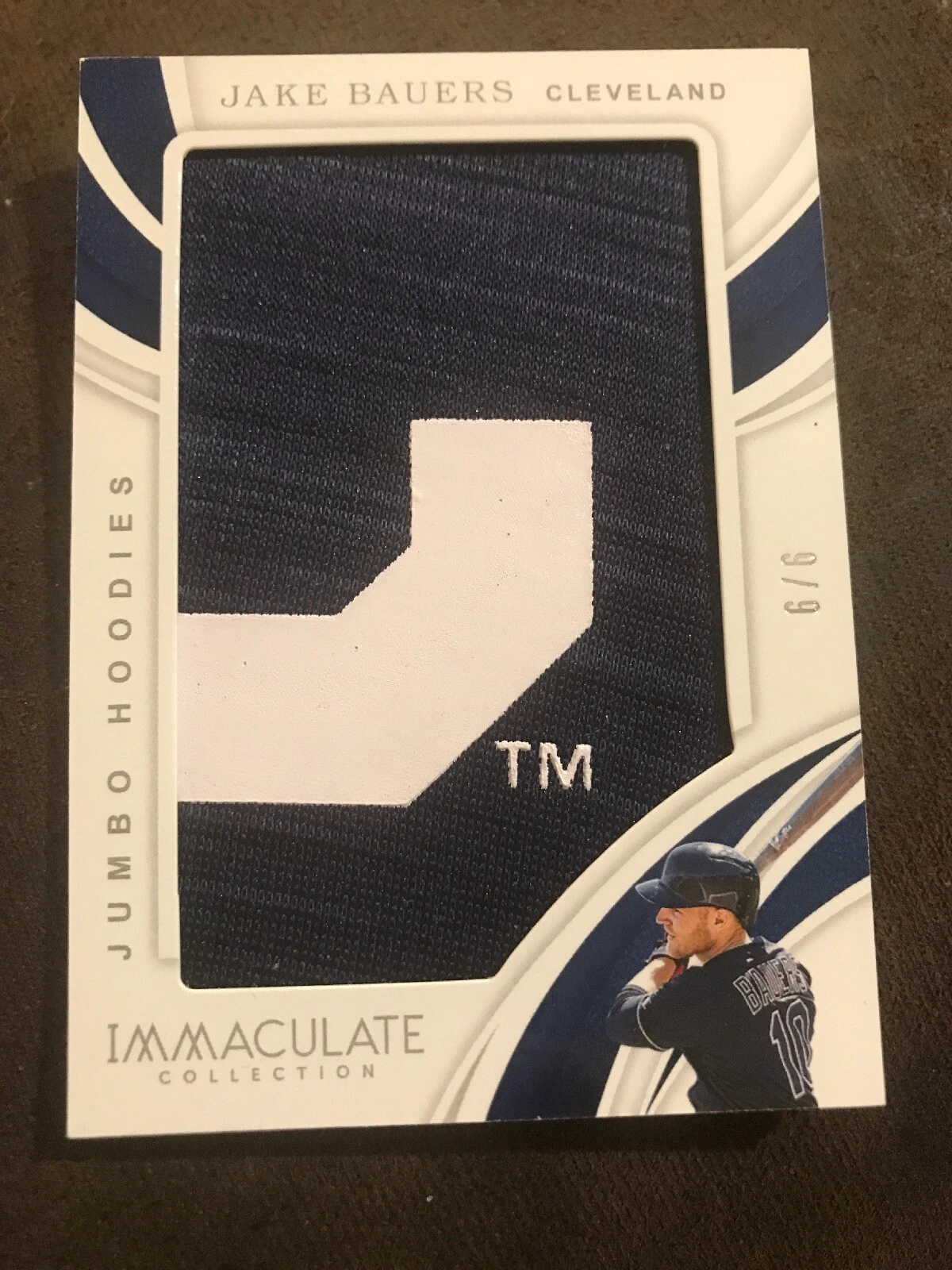 2019 PANINI IMMACULATE JAKE BAUERS JUMBO HOODIES PATCH #6/6 EBAY 1/1 INDIANS
