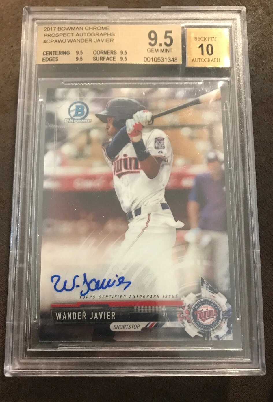 2017 Bowman Chrome Wander Javier RC Rookie AUTO BGS 9.5 w/10 - Twins
