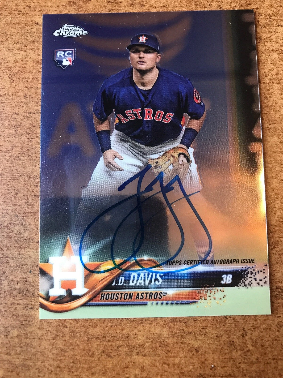 J.D. Davis RC AUTO 2018 Topps Chrome Rookie Autographs Card RA-JD Houston Astros
