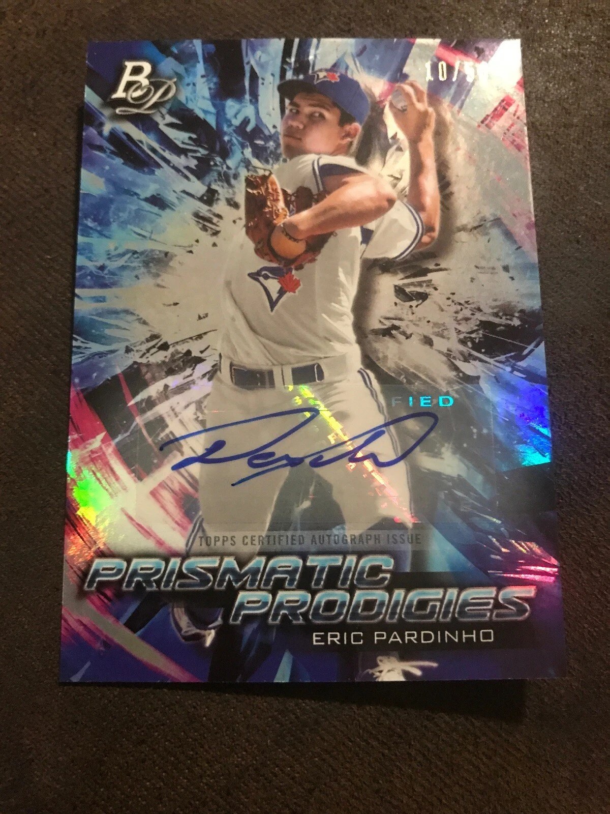 2018 Bowman Platinum R/C Eric Pardinho Blue Jays #d 10/50 Prismatic Prodigies
