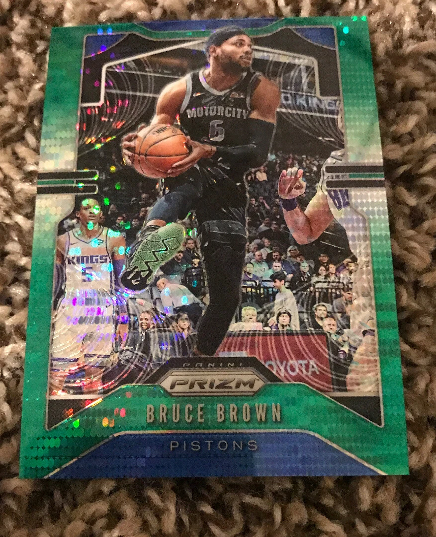 2019/20 PANINI PRIZM BRUCE BROWN DETROIT PISTONS GREEN PULSAR 22/25 Sp
