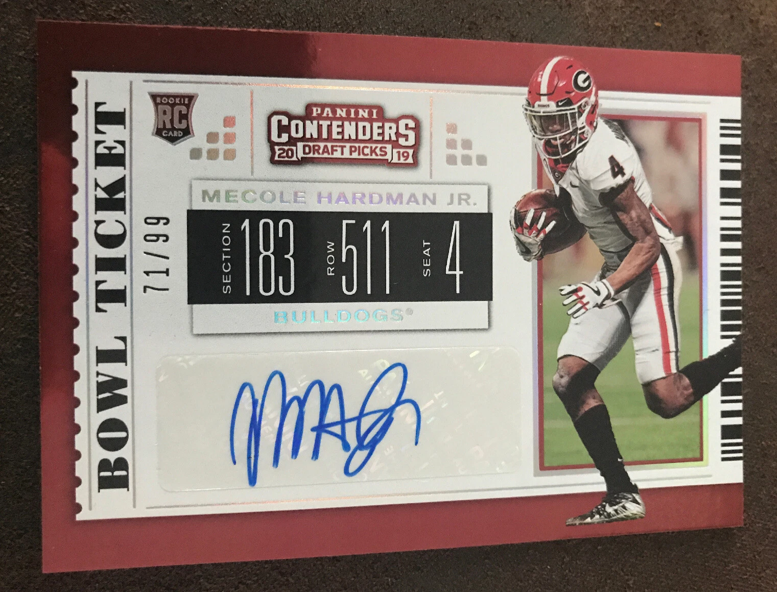 2019 Panini Contenders Mecole Hardman Rookie Bowl Ticket AUTO 71/99 Sp Uga Chief
