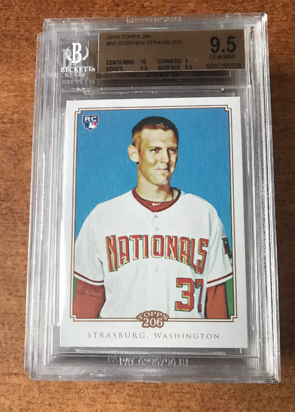1-2010 TOPPS 206 ROOKIE STEPHEN STRASBURG RC NATIONALS BGS 9.5 GEM MINT
