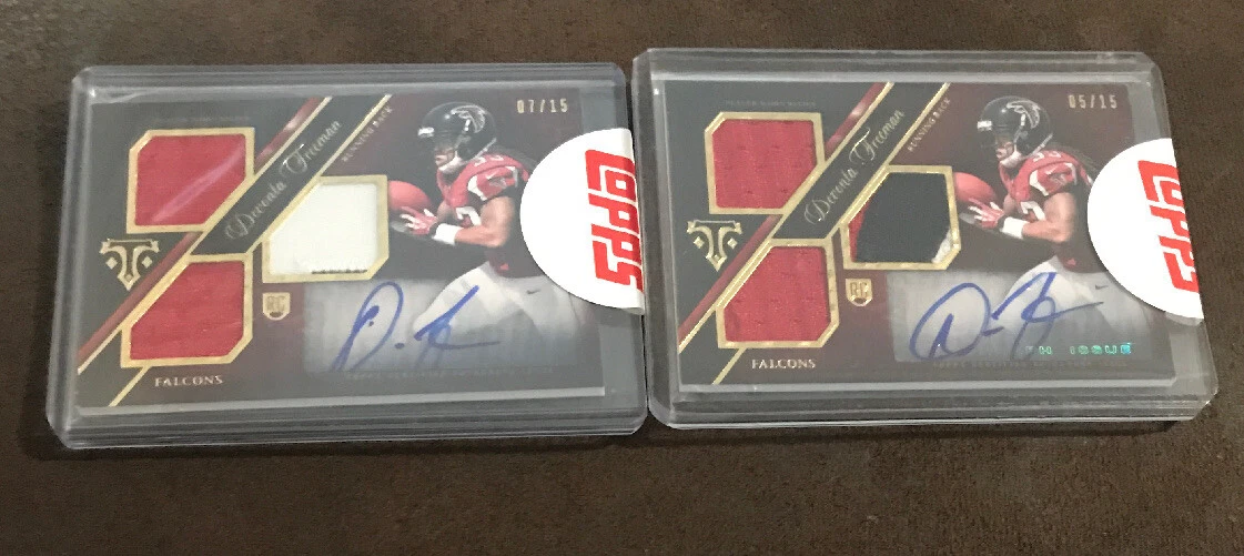 LOT OF (2) 2014 Triple Threads Devonta Freeman Rookie Triple Relic Auto /15 SSP
