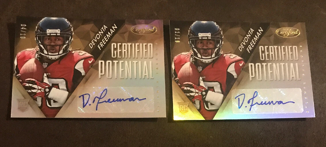 LOT OF (2) 2014 Certified Devonta Freeman Rookie Mirror Gold Auto #4/10!!! 1/10
