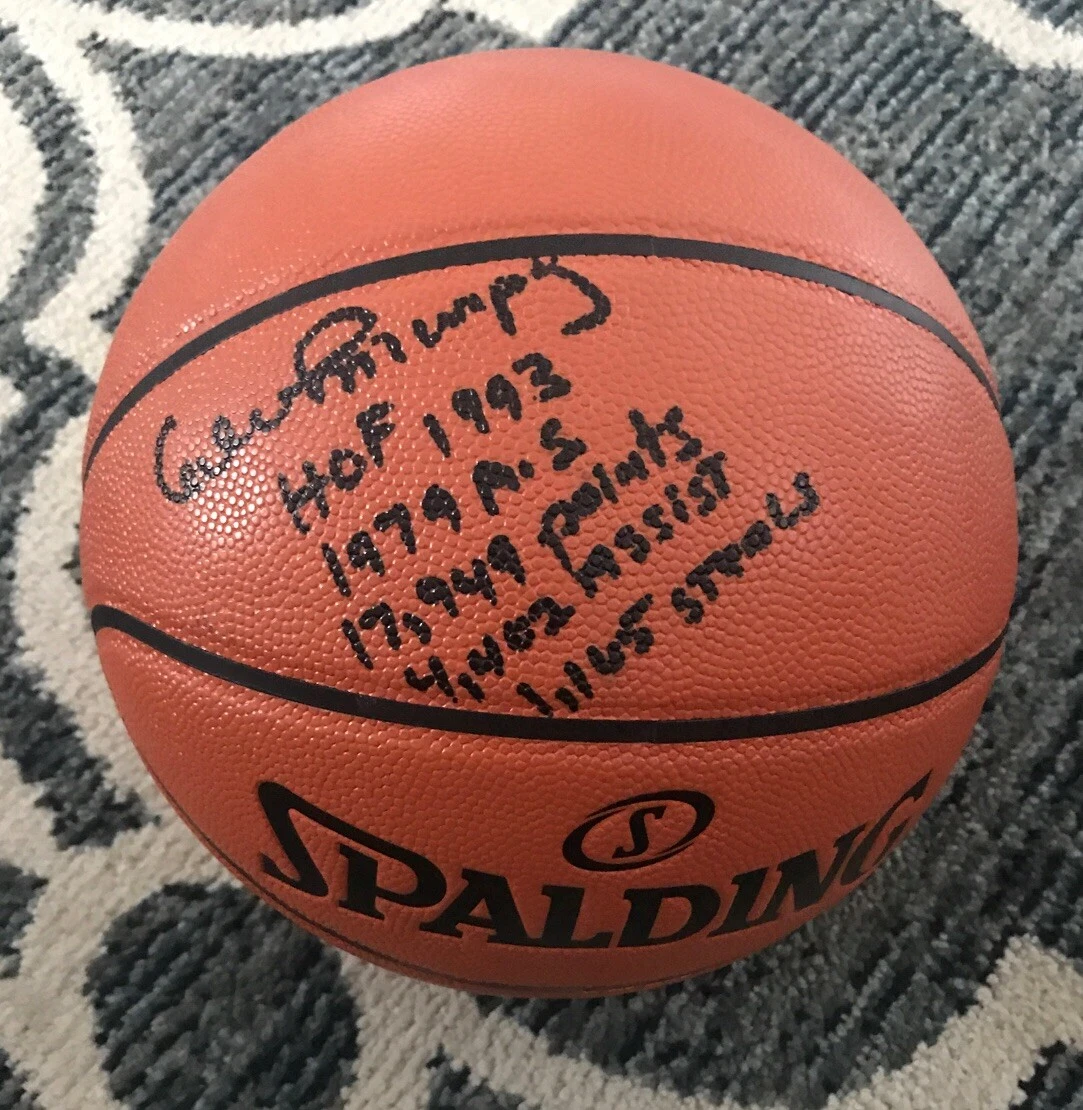 Calvin Murphy Signed NBA Spalding Basketball Rockets PSA COA INSCRIPTIONS WOW
