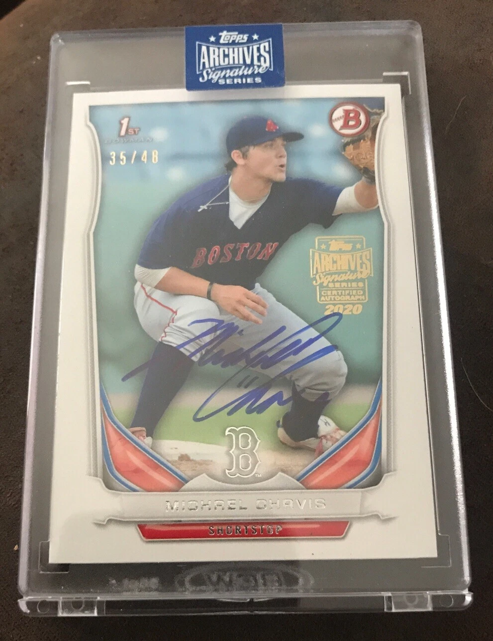 2020 Topps Archives Signature Series Michael Chavis 2014 1st Bowman Auto #35/48
