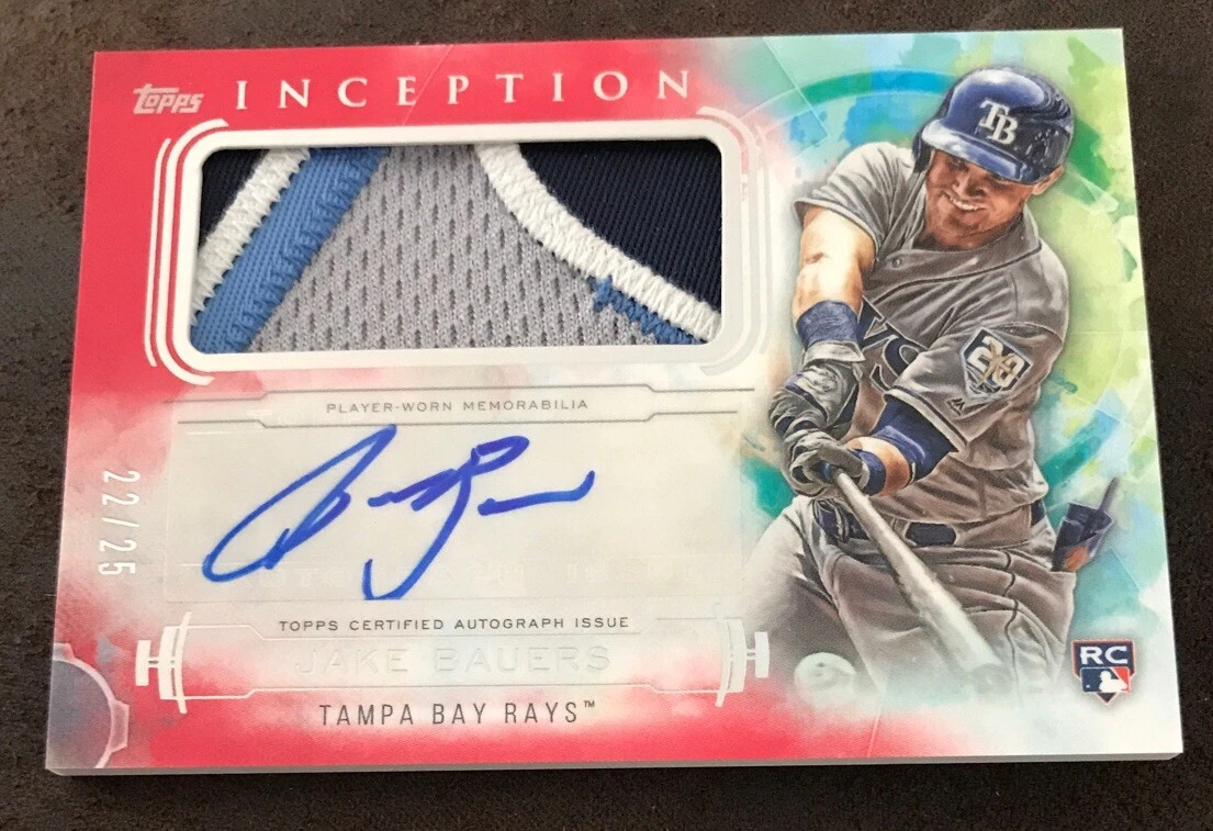 2019 Topps Inception Baseball RPA Jake Bauers Pink # 22/25 Tampa Bay Rays
