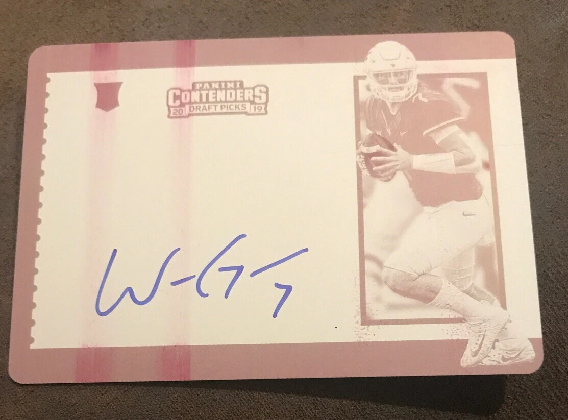 2019 Contenders Draft Picks Will Grier Printing Plate Auto RC 1/1
