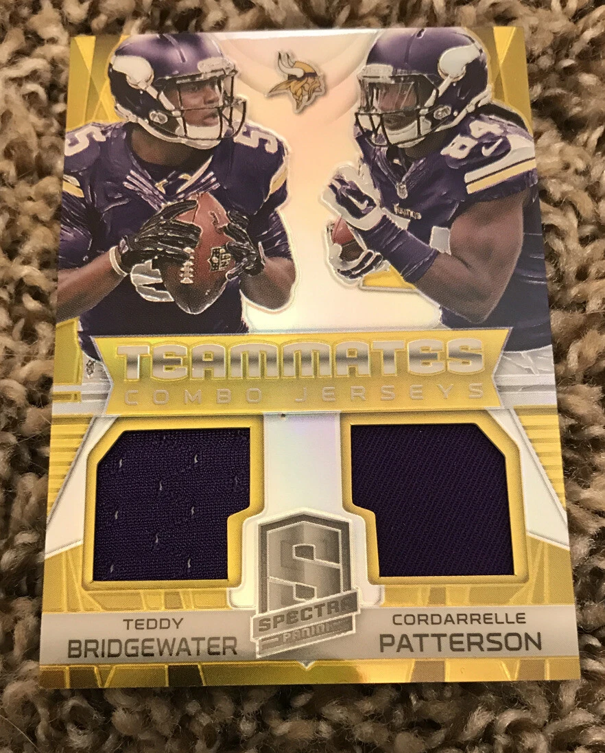 2014 Spectra Prizms Gold #TC Teddy Bridgewater & C Patterson Dual Jersey #16/25

