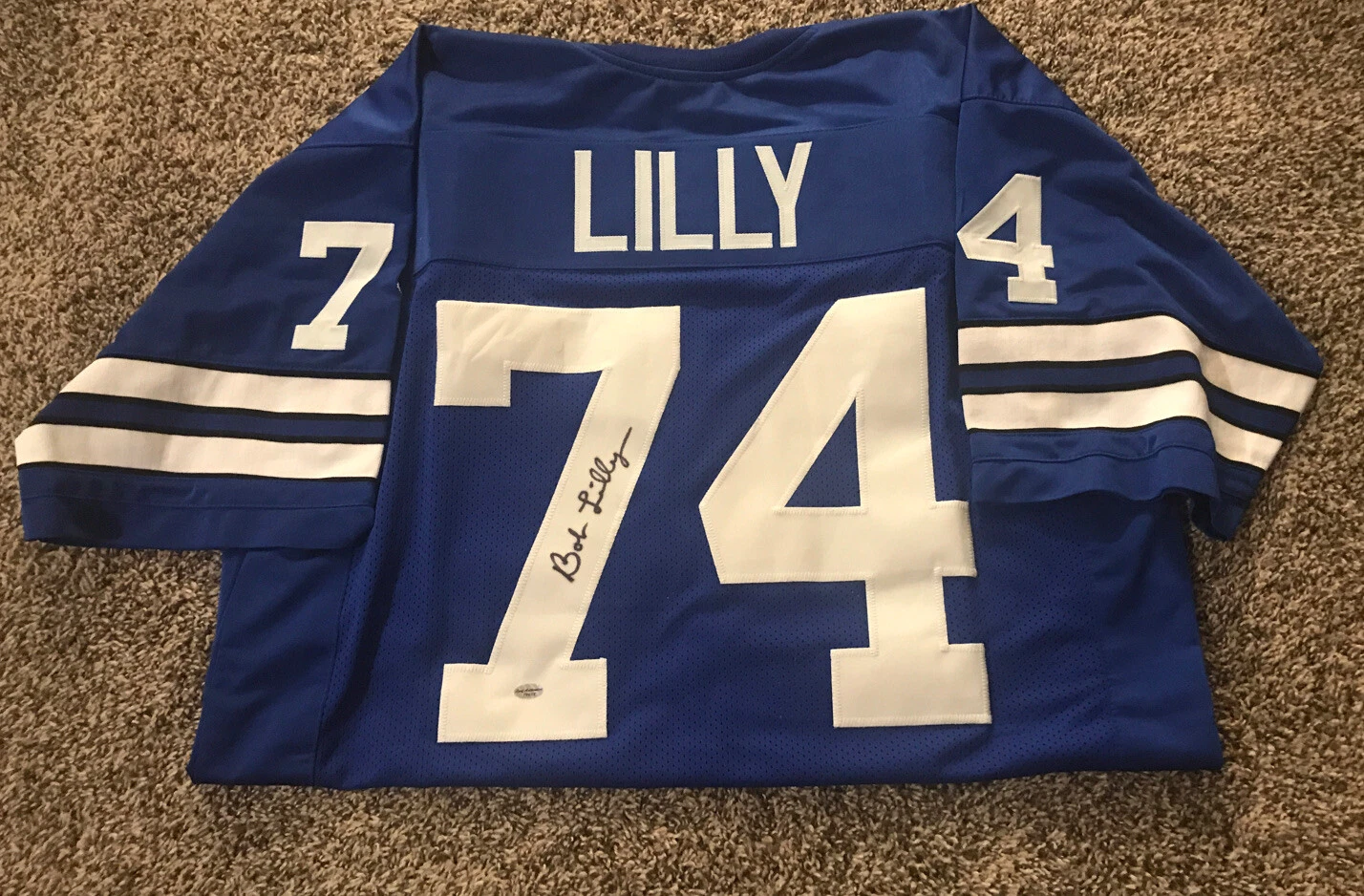 Bob Lilly Signed Autographed Custom Dallas Cowboys Jersey HOF Leaf Coa
