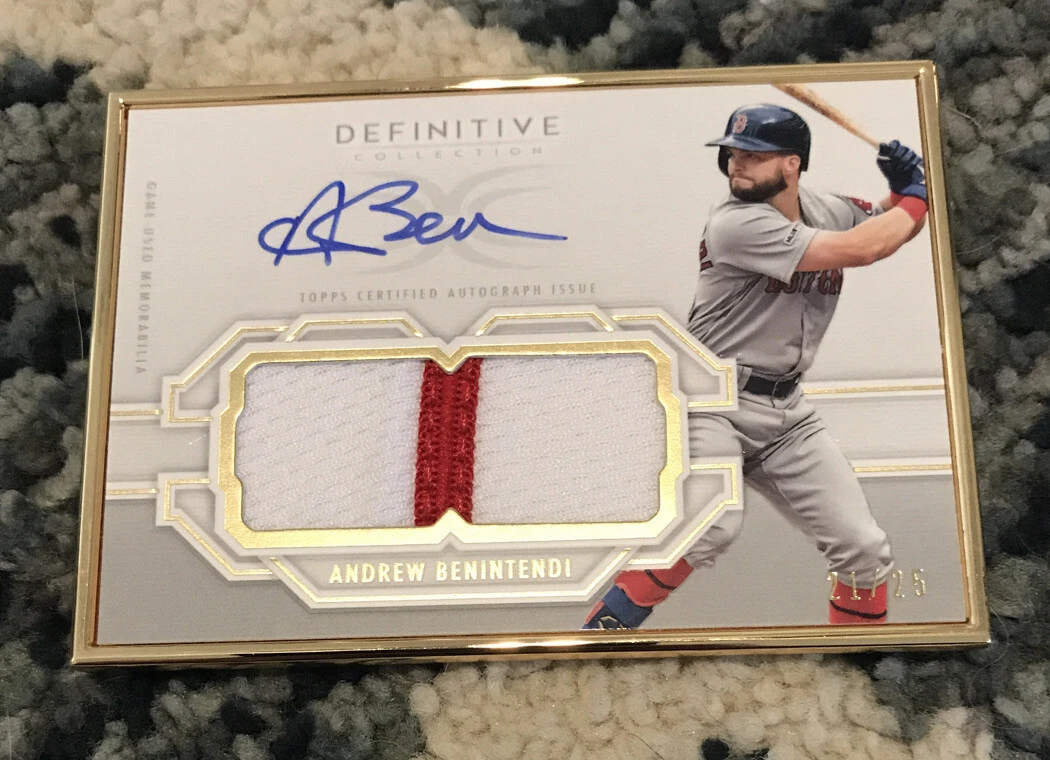 2020 Topps Definitive GOLD Framed Autograph Patches Andrew Benintendi 21/25
