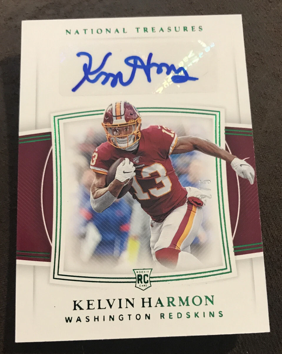 Kelvin Harmon 2019 National Treasures Rookie Auto Green 2/5 SSP Wash. Redskins
