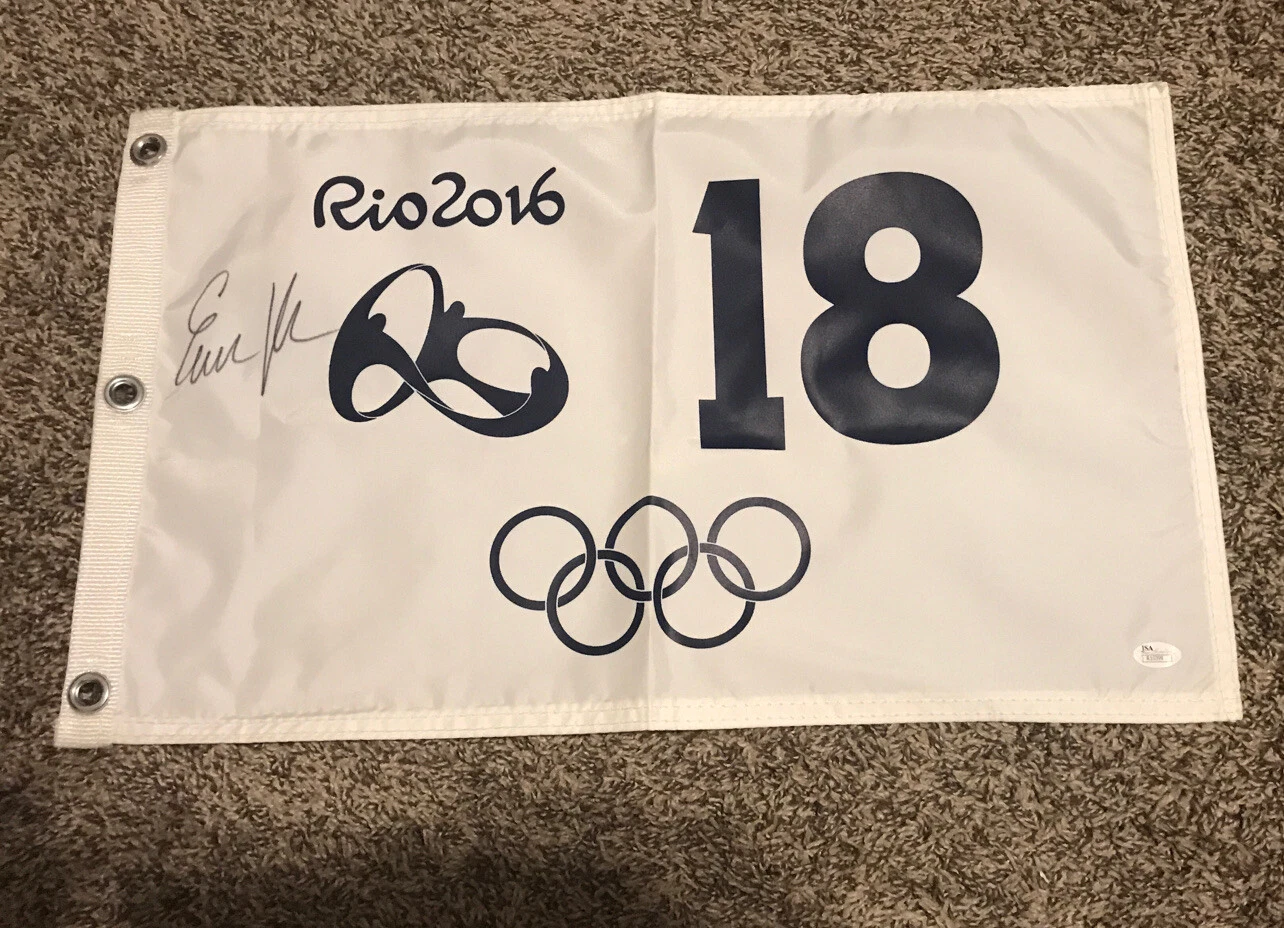 Emiliano Grillo PGA Golf RIO OLYMPICS RIO 2018 FLAG JSA COA

