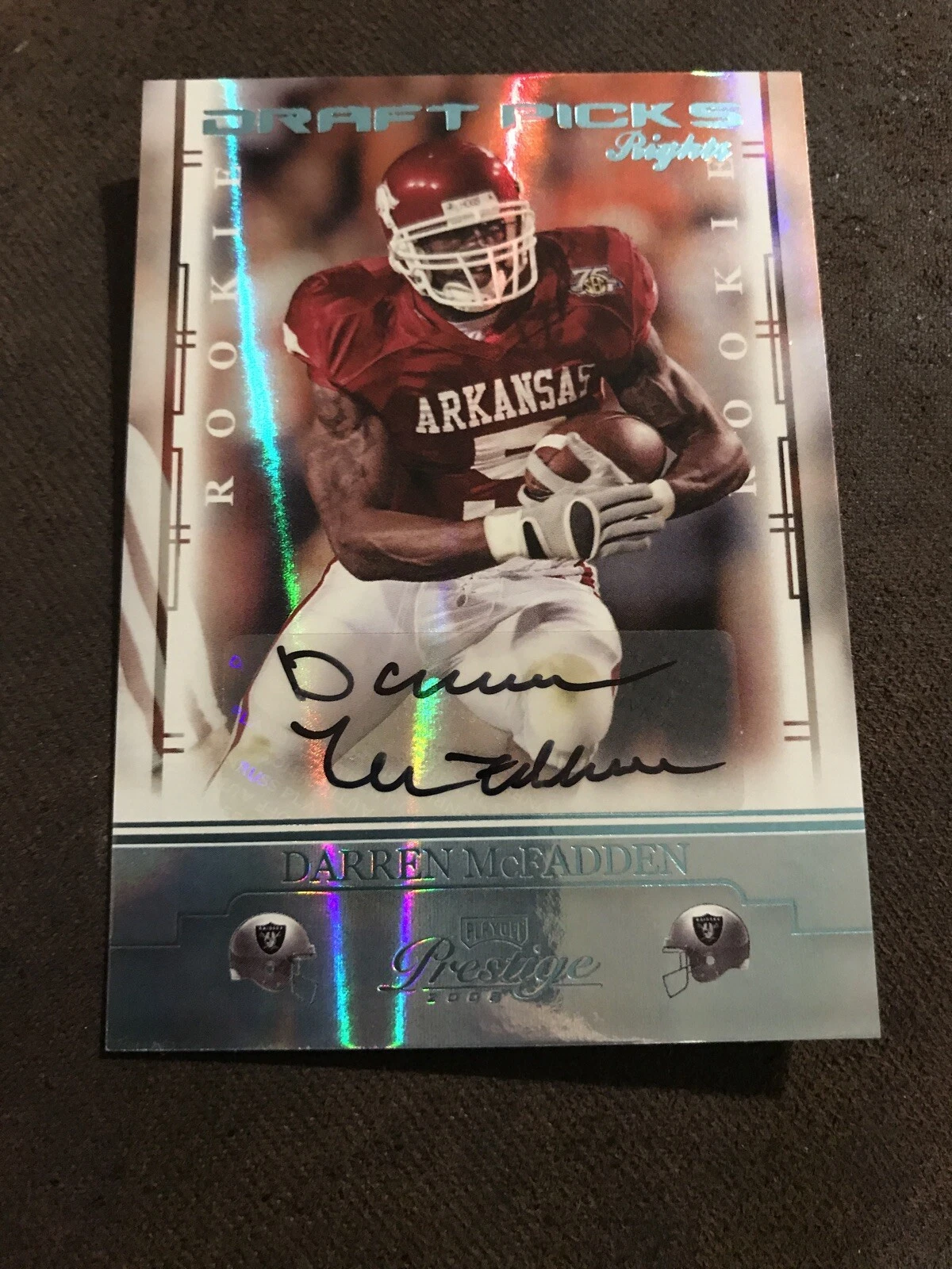 Darren McFadden 2008 Prestige Auto RC card #’d 66/100 Razorbacks Raiders Cowboys
