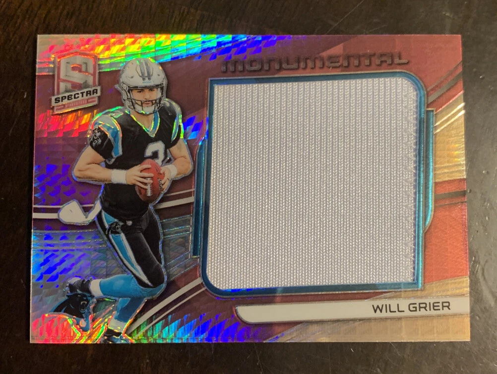 2019 SPECTRA PINK MONUMENTAL JERSEY RELIC WILL GRIER #ED 3/15 PANTHERS
