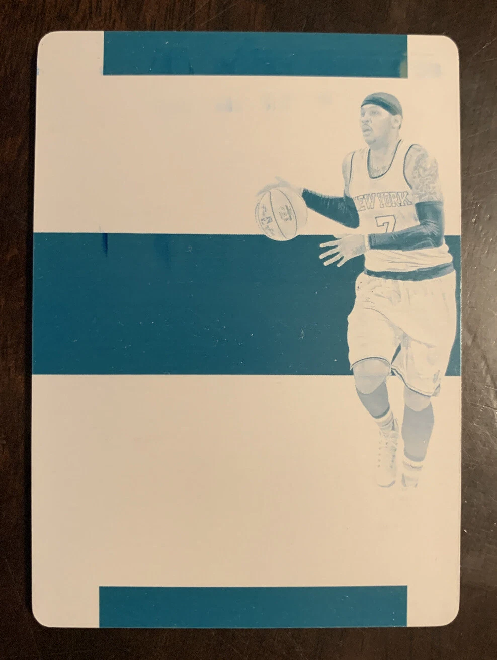 2016-17 PANINI NATIONAL TREASURES CARMELO ANTHONY CYAN PLATE #ED 1/1
