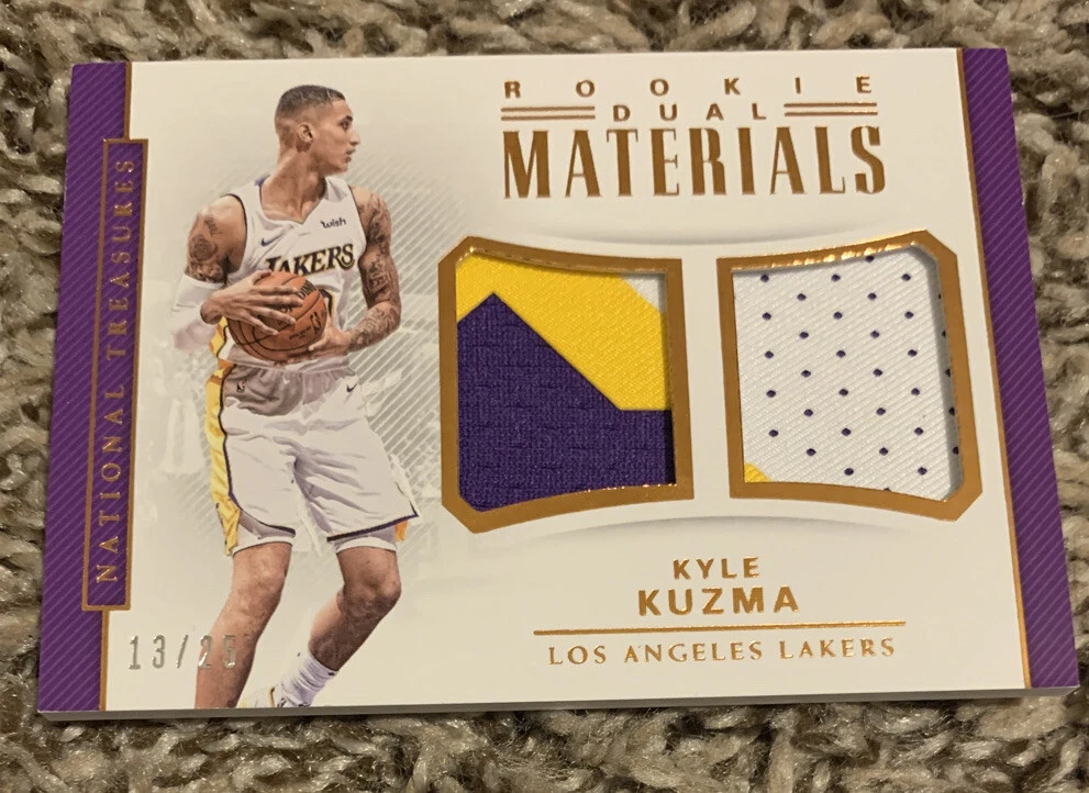 2017-18 Panini National Treasures Kyle Kuzma Rookie Materials dual 13/25 SICK
