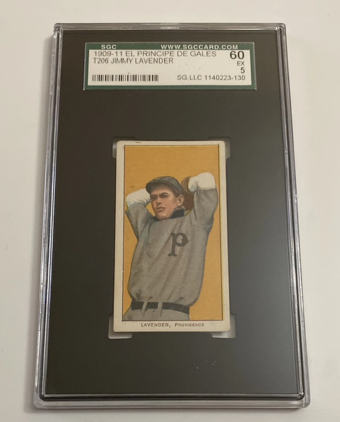 Rare 1909-11 T206 JIMMY LAVENDER El Principe De Gales EPDG SGC 60 / 5 EX
