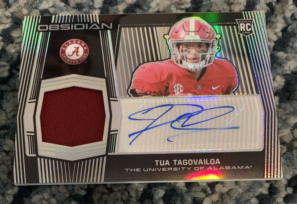 TUA TAGOVAILOA 2020 OBSIDIAN ROOKIE PATCH AUTO # 17/25. MIAMI DOLPHINS
