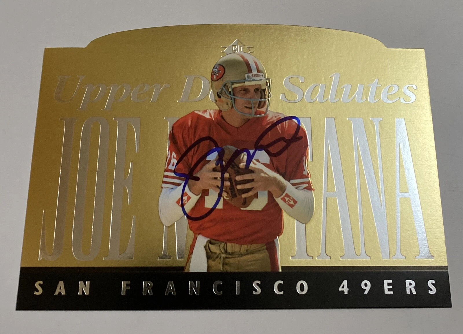 Joe Montana 1995 Upper Deck SP Salute Jumbo Auto 49ers KEN GOLDIN CERT
