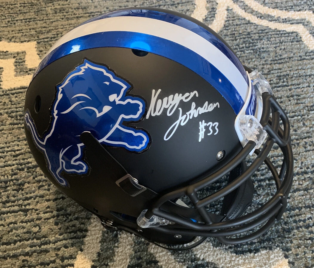 Kerryon Johnson Detroit Lions Signed Autograph Authentic Full Size BLACK Helmet
