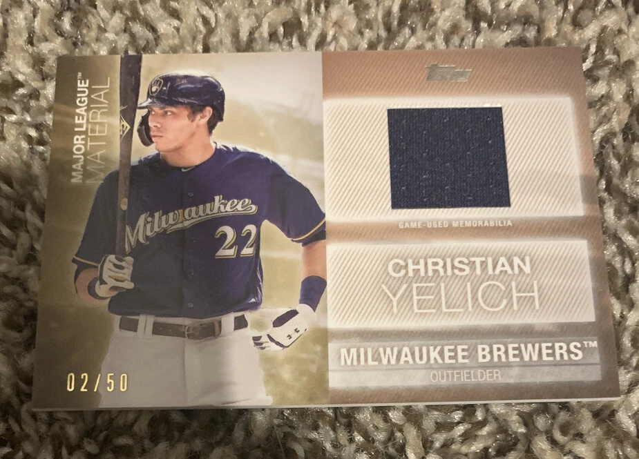 2020 Topps Series 2 Major League Materials Gold Christian Yelich #2/50 Brewers
