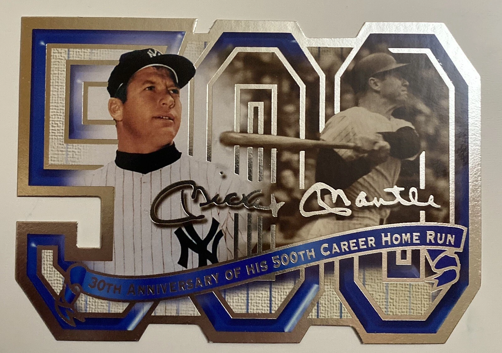 Mickey Mantle Baseball Card 30th Anniversary 500th Career Home Run Jumbo /7000
