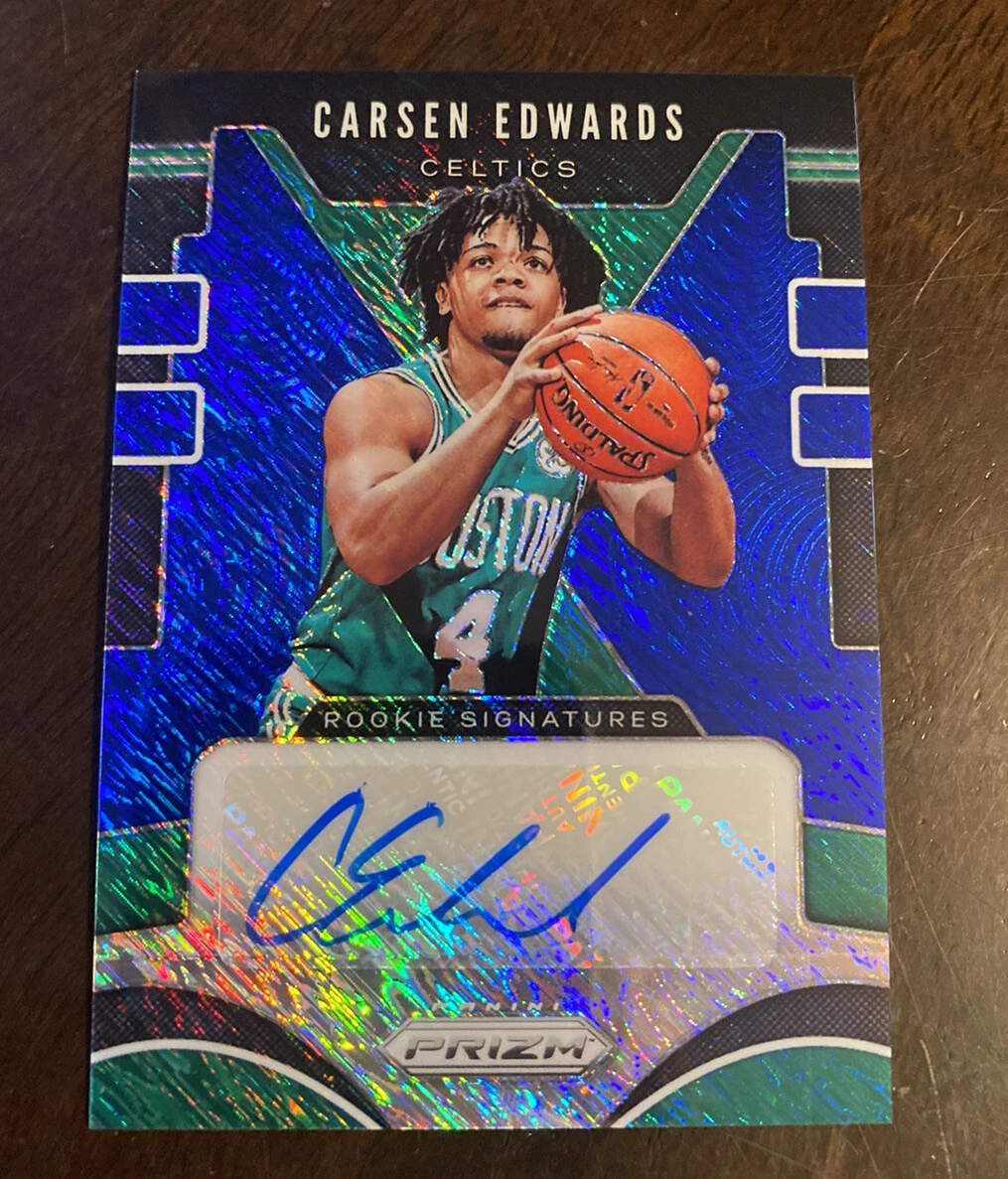 2019-20 Prizm CARSEN EDWARDS Sensational Signatures Blue Shimmer Auto RC
