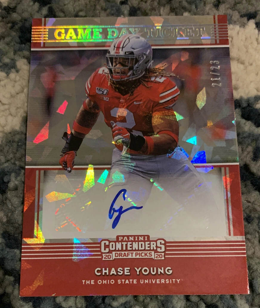 2020 Contenders Draft Picks Chase Young Cracked Ice RC Auto Autograph #21/23
