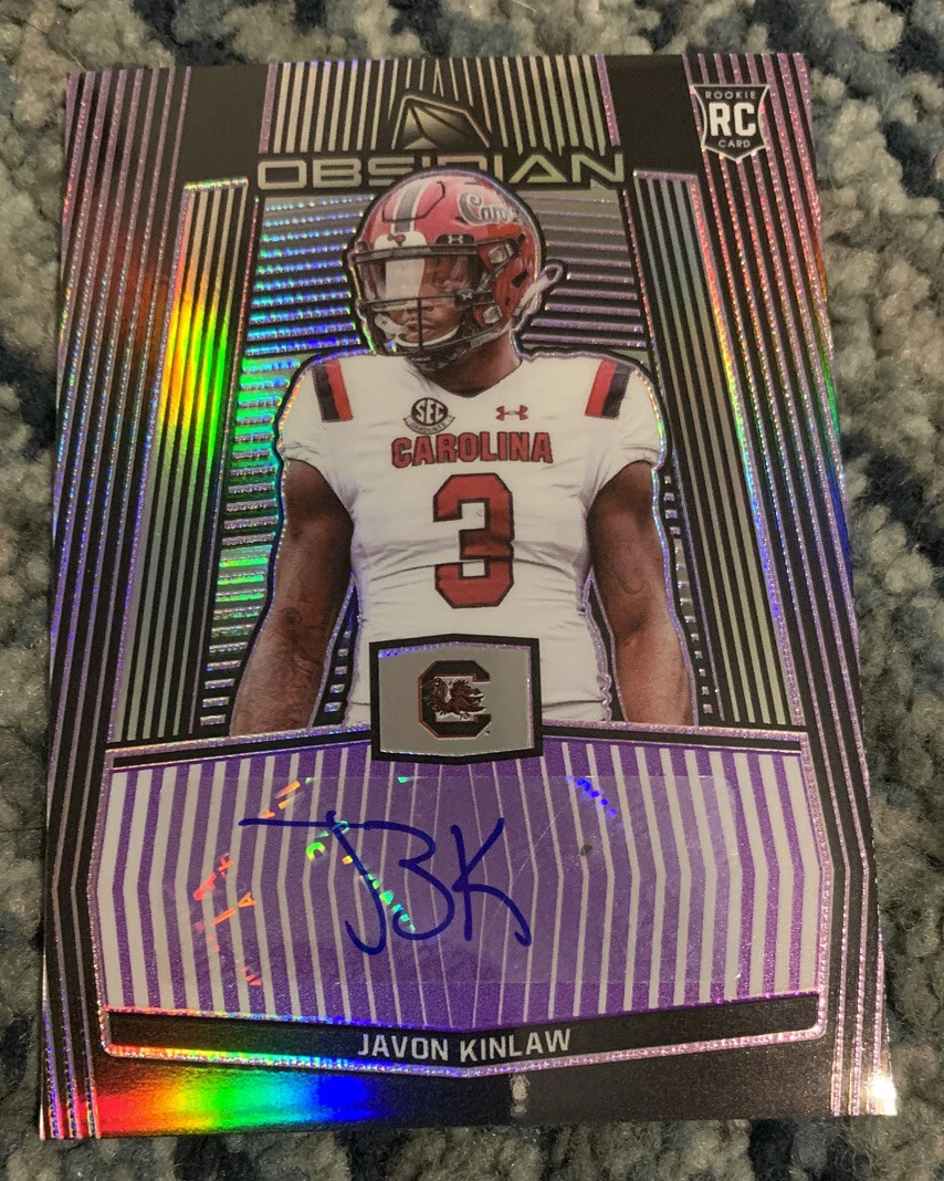 2020 Panini Obsidian Rookie PURPLE Auto Autograph JAVON KINLAW 37/49
