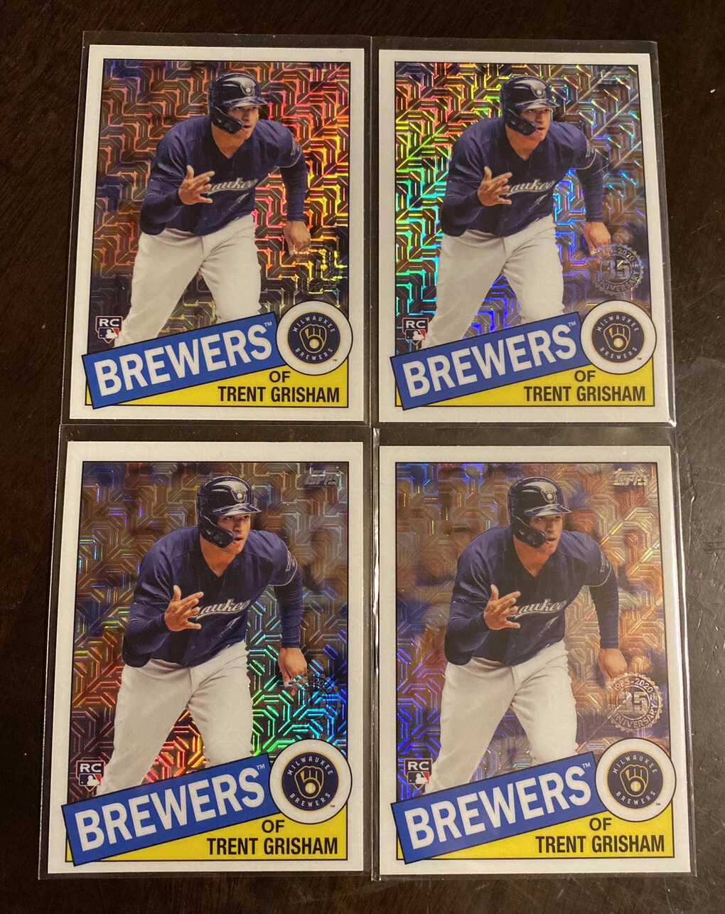 (4) 2020 Topps Silver Packs Series 1 Refractors Trent Grisham #85C-50 RC Lot
