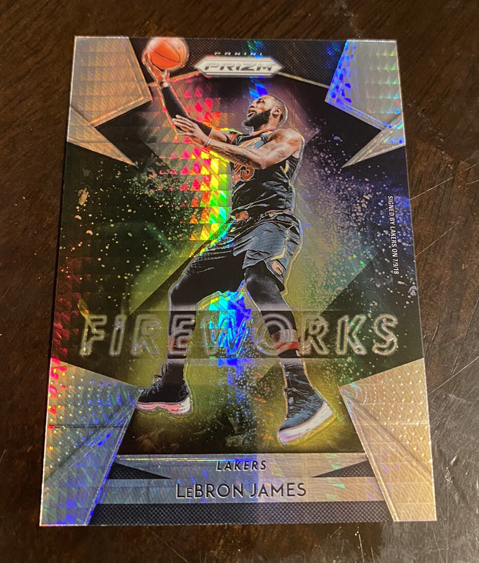 LeBron James 2018-19 Panini Prizm Fireworks Hyper Prizm #19 Lakers
