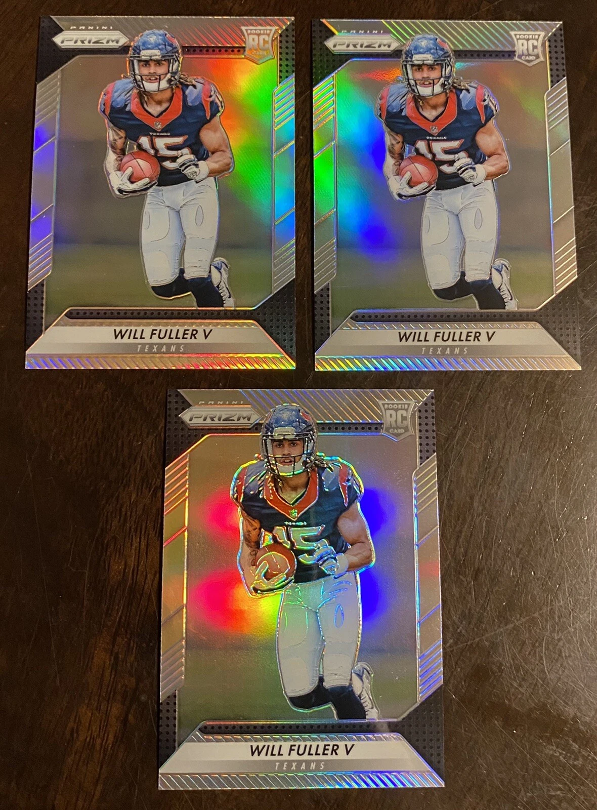 (3) 2016 PANINI PRIZM WILL FULLER V ROOKIE SILVER PRIZM RC #268 TEXANS LOT COLLECTIBLE MEMORABILIA