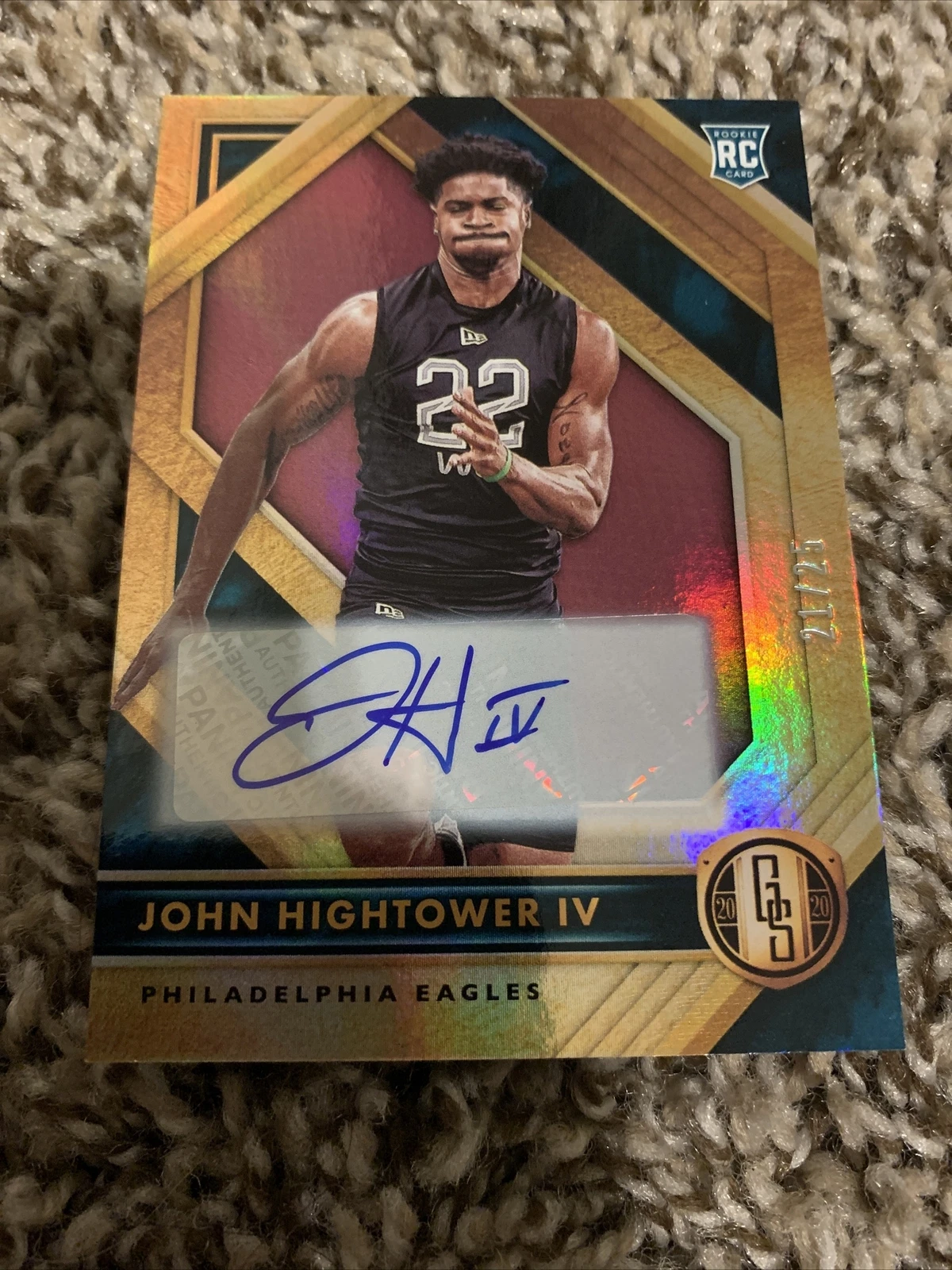 2020 PANINI GOLD STANDARD RC #171 JOHN HIGHTOWER IV ROSE GOLD AUTO 21/25
