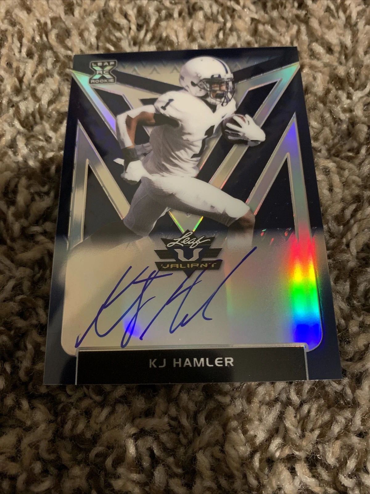 KJ Hamler 2020 Valiant Navy Blue Auto 16/25 , Penn State , Broncos Drafted
