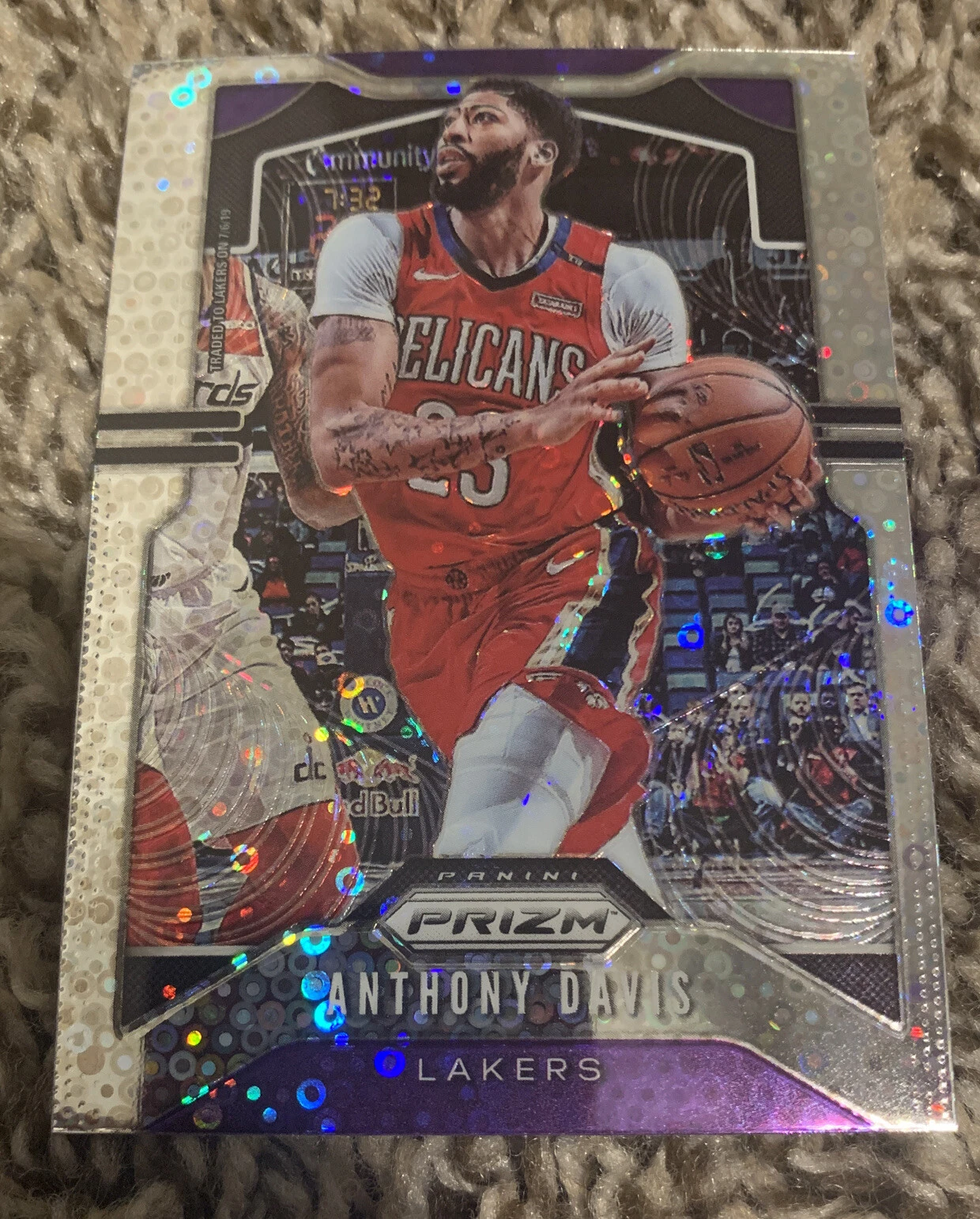 2019-20 Panini Prizm Anthony Davis Base Fast Break Disco Lakers
