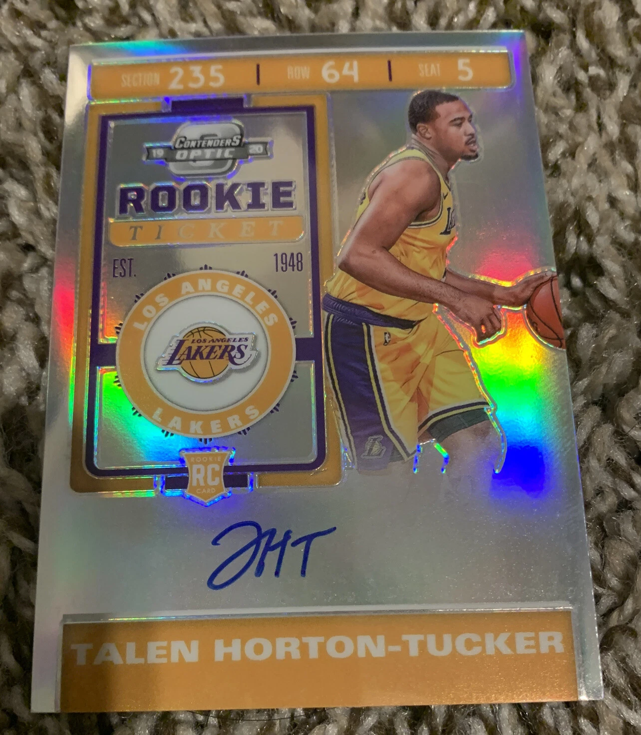 2019-20 Contenders Optic Rookie Ticket Talen Horton-Tucker Variation Auto READ
