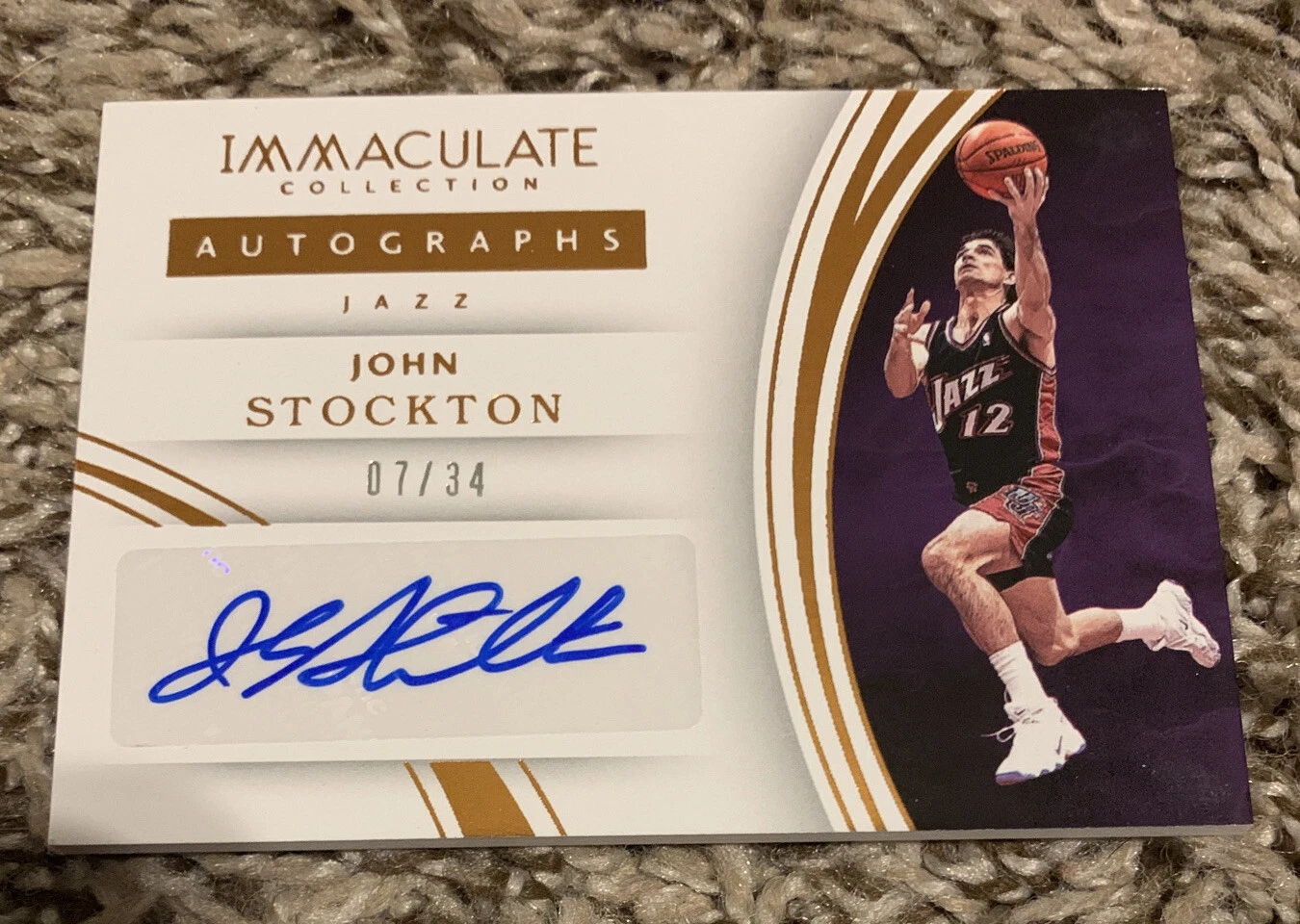 John STOCKTON 2015-16 IMMACULATE AUTOGRAPHS BRONZE 7/34 SP UTAH JAZZ LEGEND!
