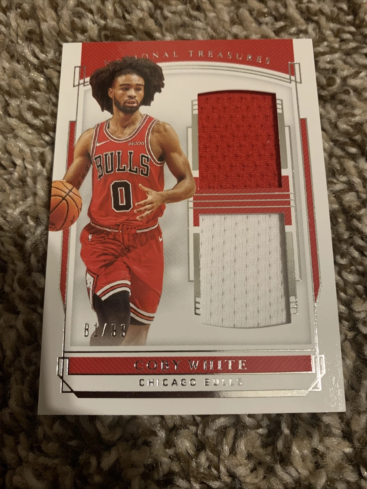 2019-20 PANINI NATIONAL TREASURES RC COBY WHITE DUAL JERSEY 81/99
