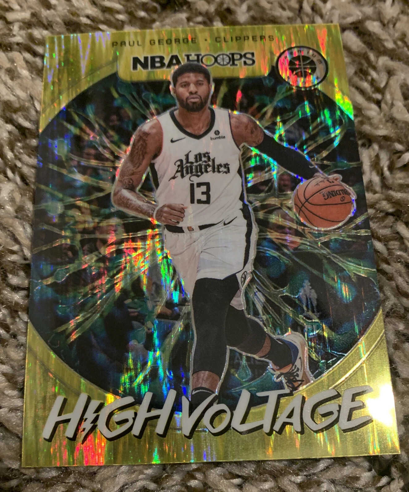 2019-20 NBA Hoops Premium Stock PAUL GEORGE High Voltage Flash CLIPPERS
