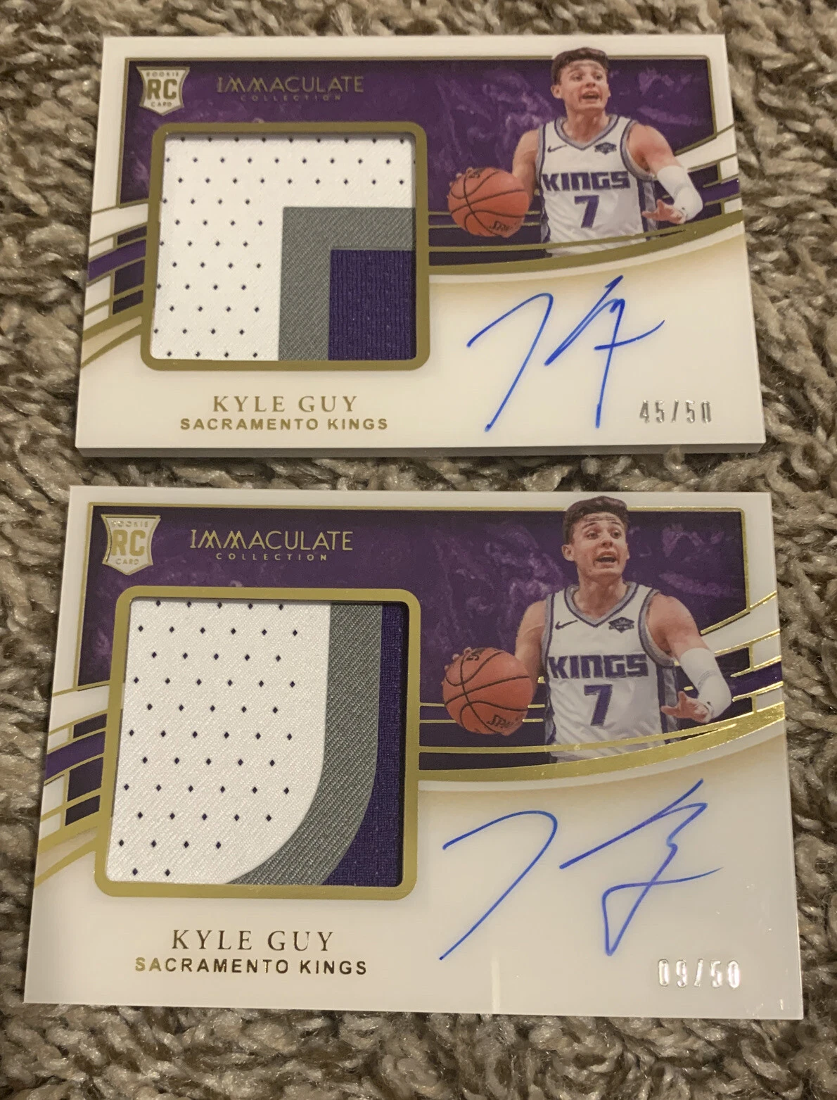 LOT OF (2) 2019-20 Immaculate Kyle Guy RPA RC Rookie 3-Color Patch AUTO /50
